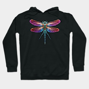 Glowing Neon Dragonfly Hoodie